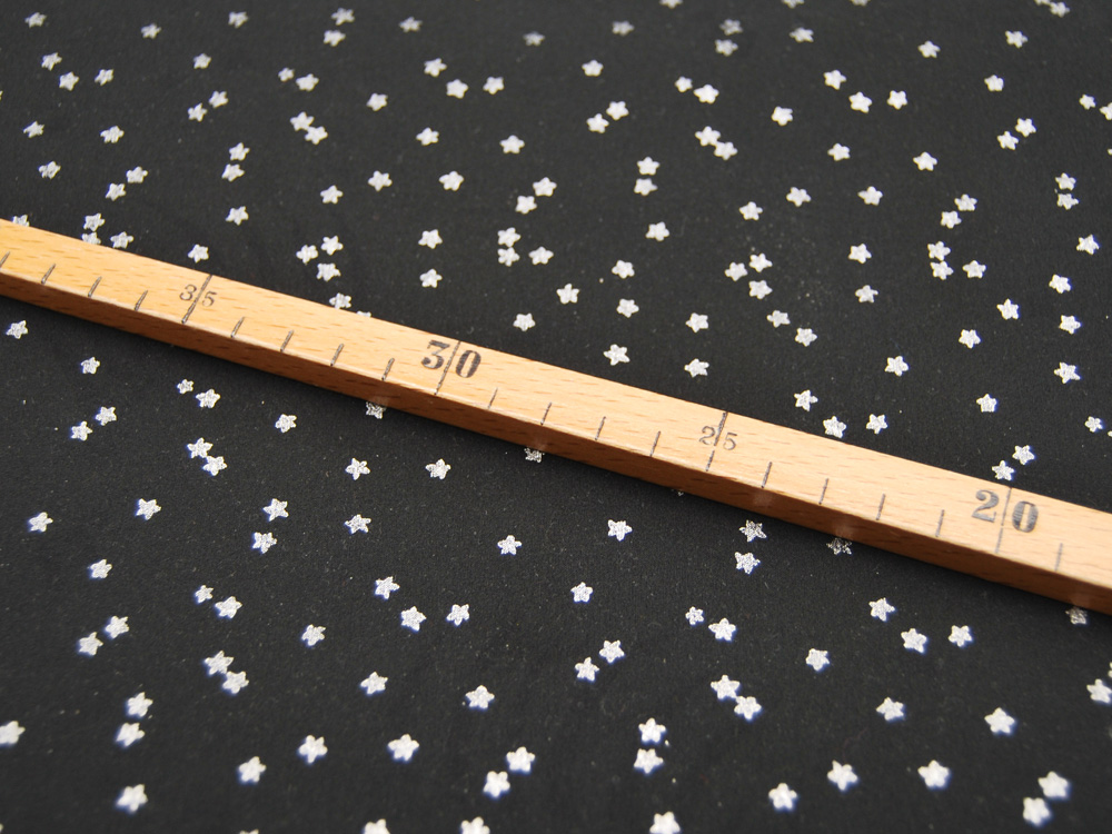 Softshell - Kleine silberne Sterne auf Schwarz - 05 Meter 3