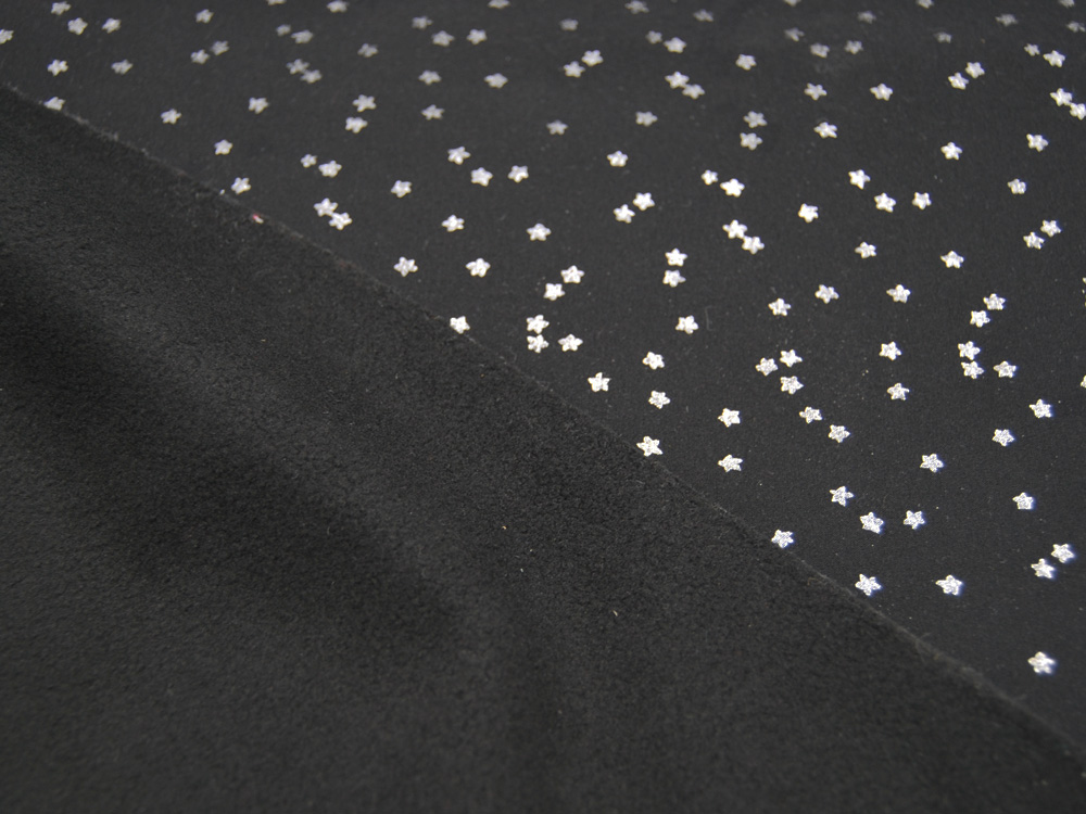 Softshell - Kleine silberne Sterne auf Schwarz - 05 Meter 4