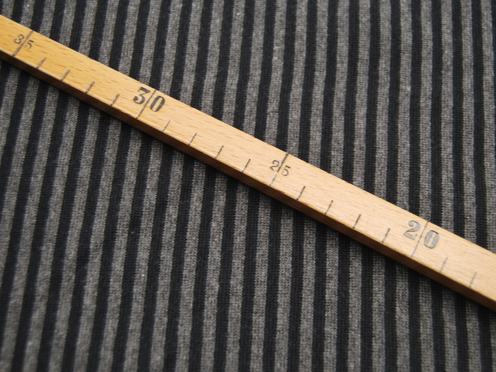 Bündchen - Ringelbündchen - Schwarz-Graumeliert - 50 cm im Schlauch 2