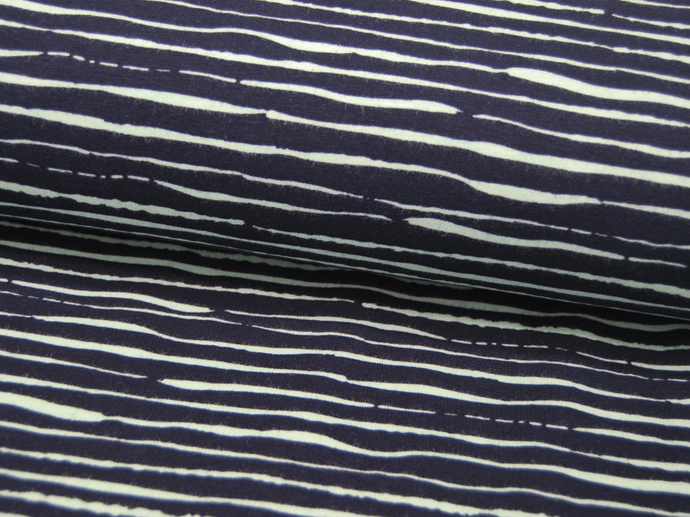 Jersey - BIO - Stripes - Streifen Mint auf Dunkelblau - 05 Meter 4