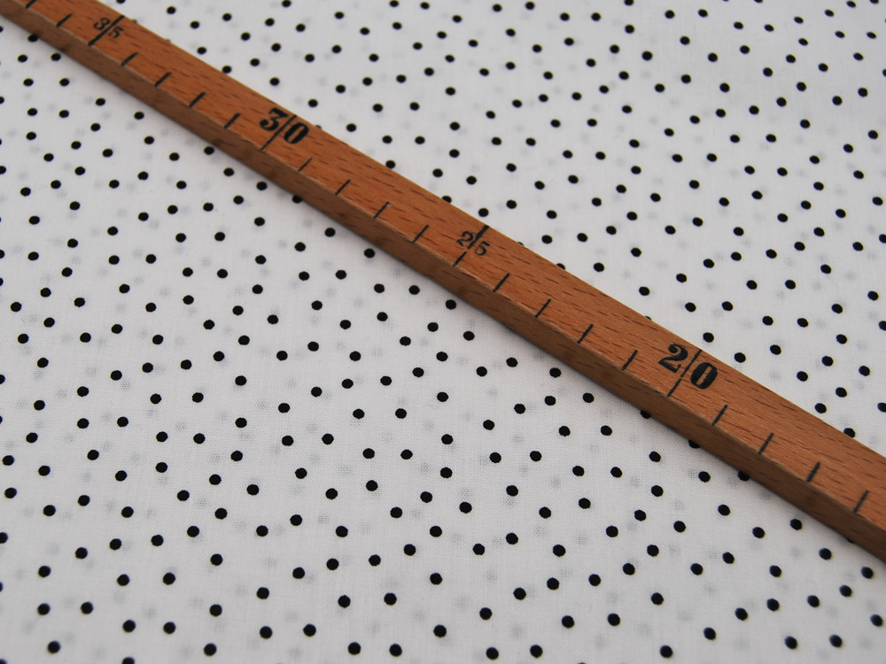Baumwolle - Ecru Dots - Schwarze Punkte auf Cremeweiß/Ecru - 05 m 2
