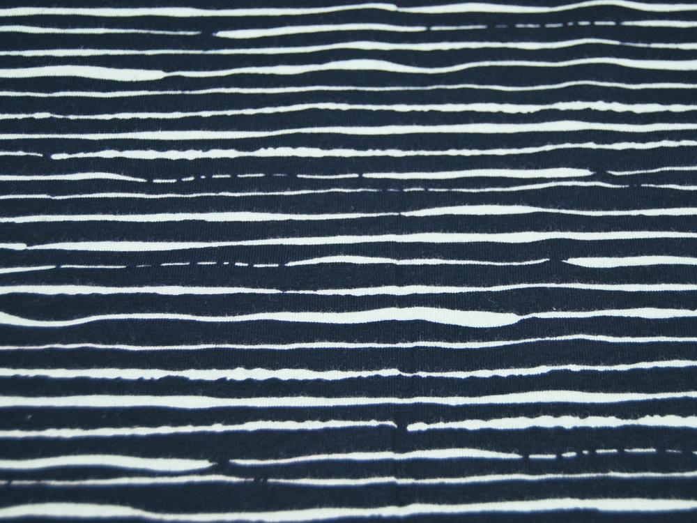 Jersey - BIO - Stripes - Streifen Mint auf Dunkelblau - 05 Meter 2