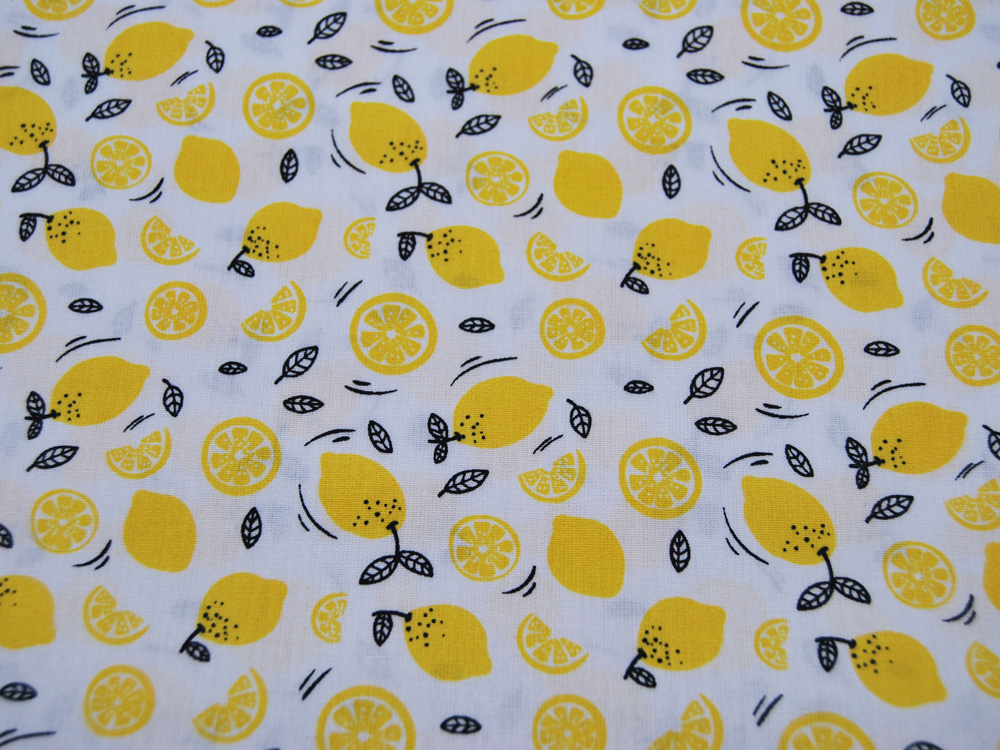 Baumwolle - Lemons - Zitronen auf Weiß 05m 3
