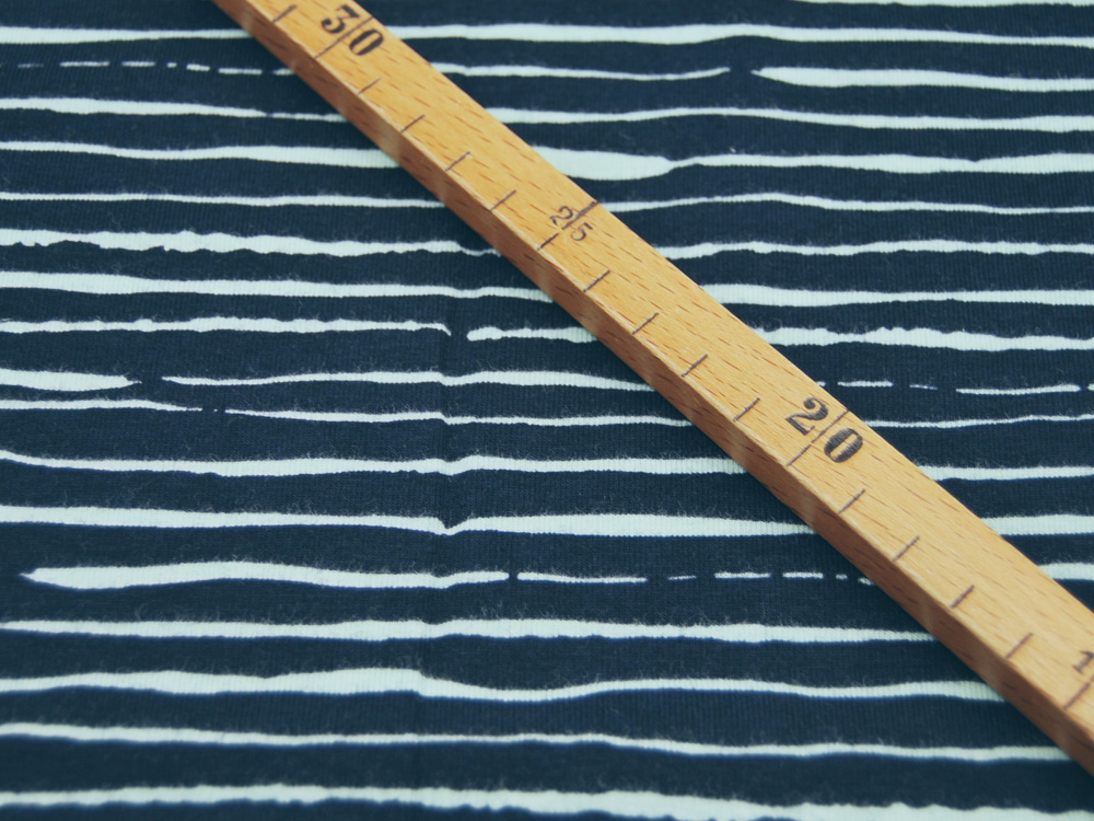 Jersey - BIO - Stripes - Streifen Mint auf Dunkelblau - 0,5 Meter 3