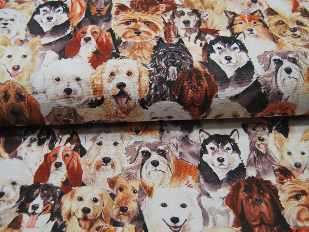 Dekostoff - Canvas Digital - Dogs Allover - Hunde 05m 2