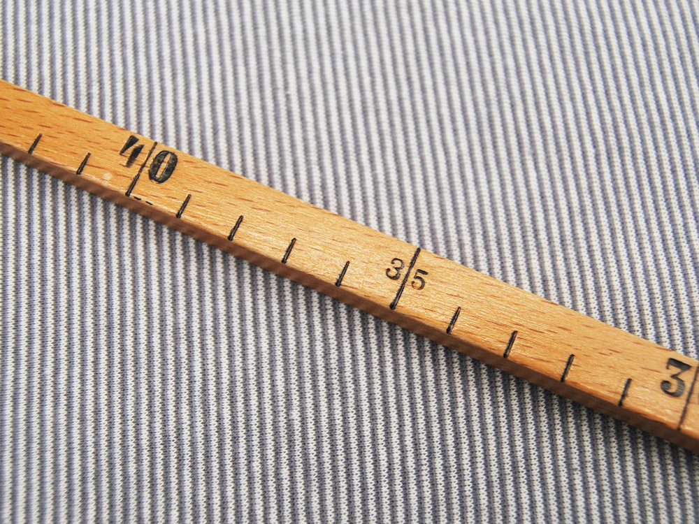 Bündchen - Ringelbündchen - Grau-Weiß - 50 cm im Schlauch 2