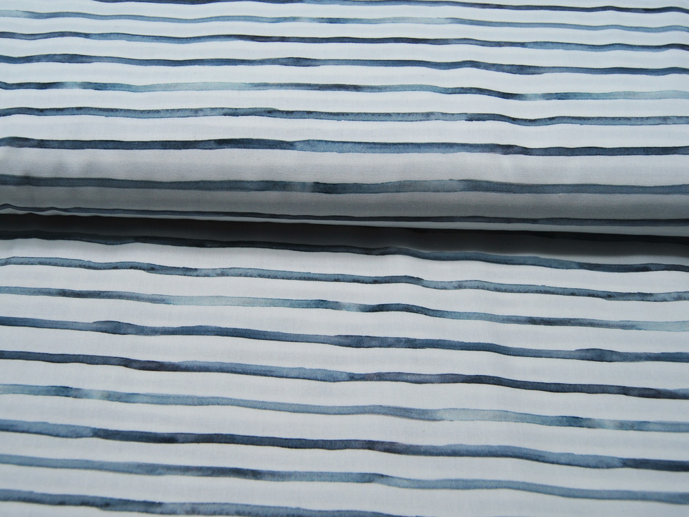 Baumwolle - Stripe an Space -Streifen auf Dunkelblau 05 meter 2