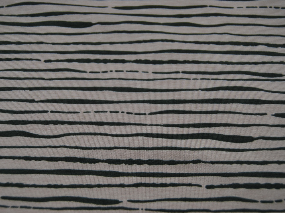 Jersey - BIO - Stripes - Streifen Dunkelgrün auf Sand - 0,5 Meter 2