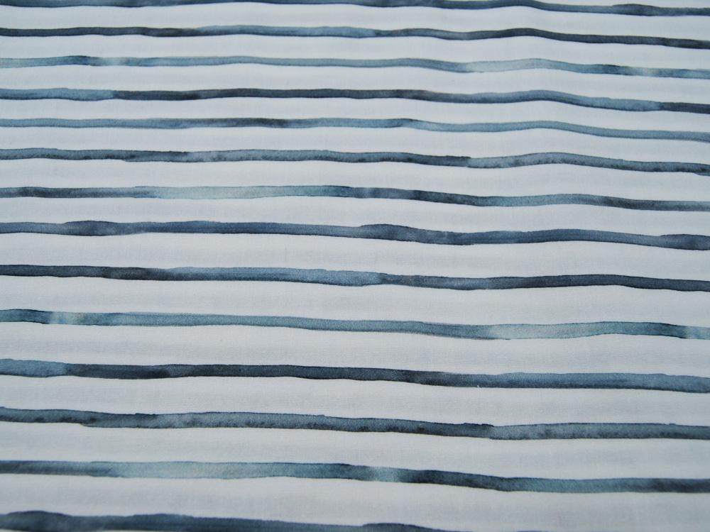 Baumwolle - Snoozy Fabrics - Stripe - Blaue Streifen auf Weiß 0,5m