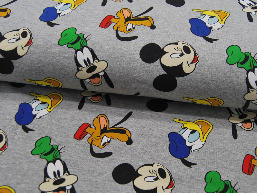 French Terry - Lizenz - Mickey Mouse Donald Duck Goofy Pluto - 05m 3
