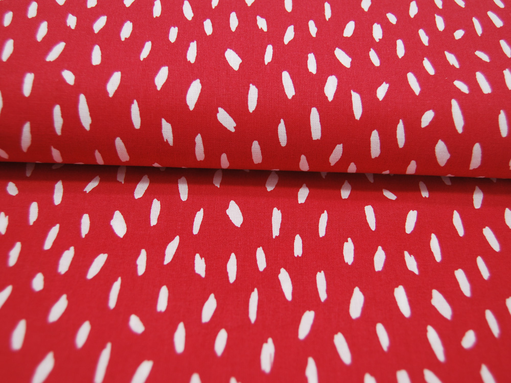 Baumwolle - Stripes / Kleine Streifen - Weiß auf Rot 0,5m 3