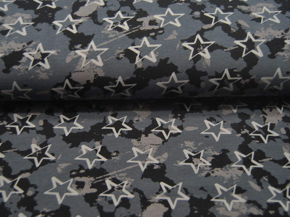 Sweat - Soft Sweat - Camouflage with Stars - 0.5 Meter 2
