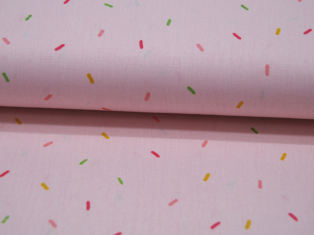 Baumwolle - Glitter Joyful Stripes - Konfetti auf Rosa - 05 Meter 4