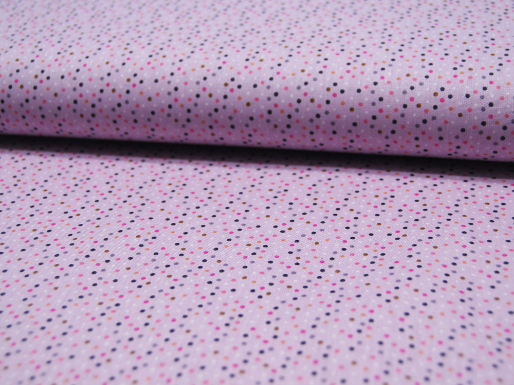 Baumwolle Poplin - Dots - Punkte auf Dusty Lila 0,5m 2