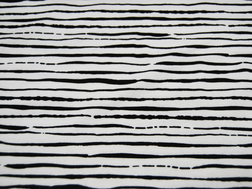 Jersey - BIO - Stripes - Streifen Schwarz auf Weiß - 0,5 Meter 2