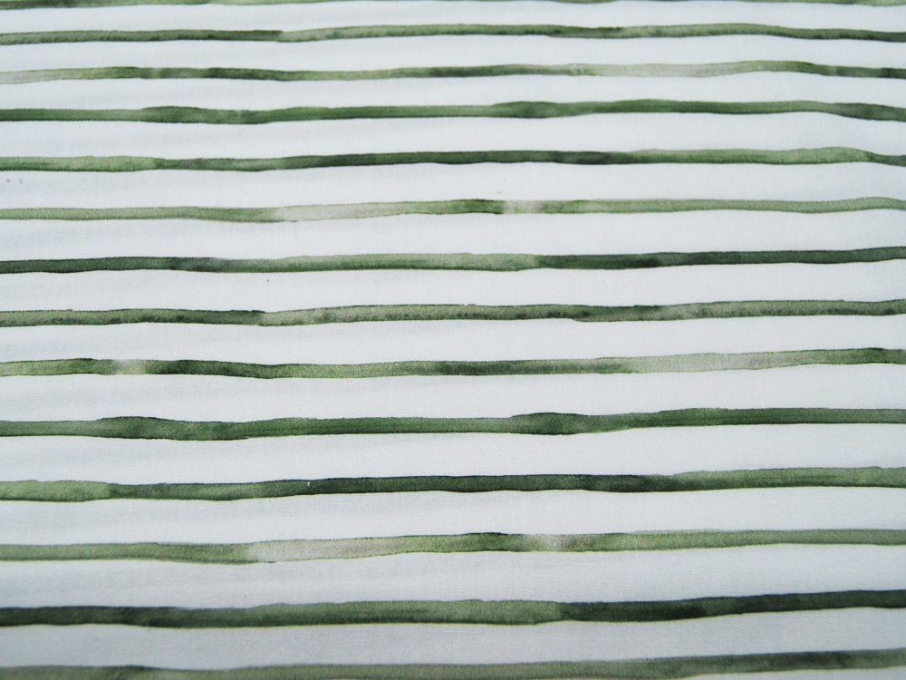 Baumwolle - Snoozy Fabrics - Stripe - Alt Grüne Streifen auf Weiß 0,5m