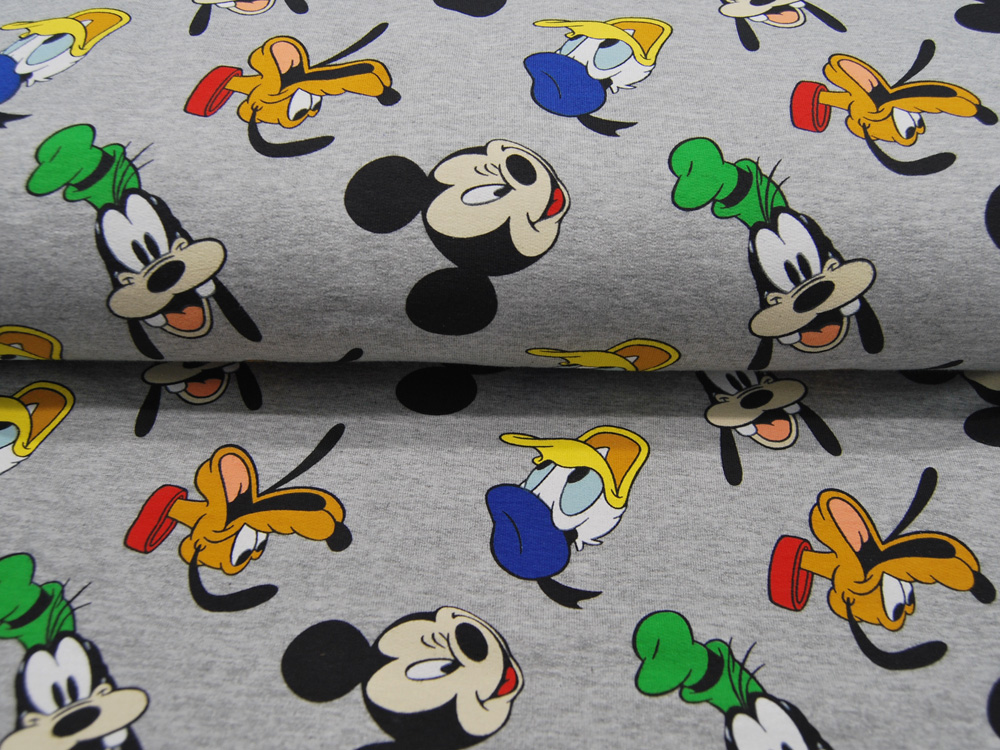 French Terry - Lizenz - Mickey Mouse Donald Duck Goofy Pluto - 05m 4