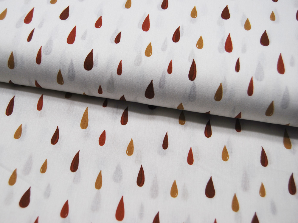 Baumwolle - Snoozy Fabrics - Raindrops - Regentropfen auf Weiß 0,5m 2