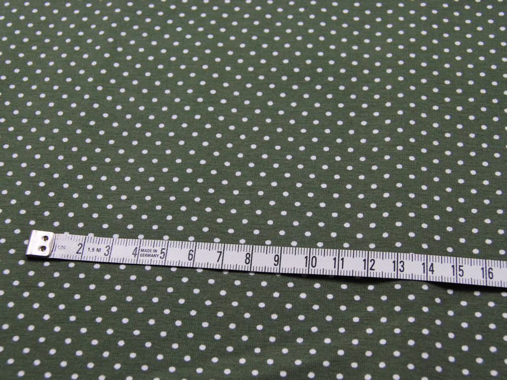 JERSEY - Olivgrün mit weißen Punkten - 0,5 m 3