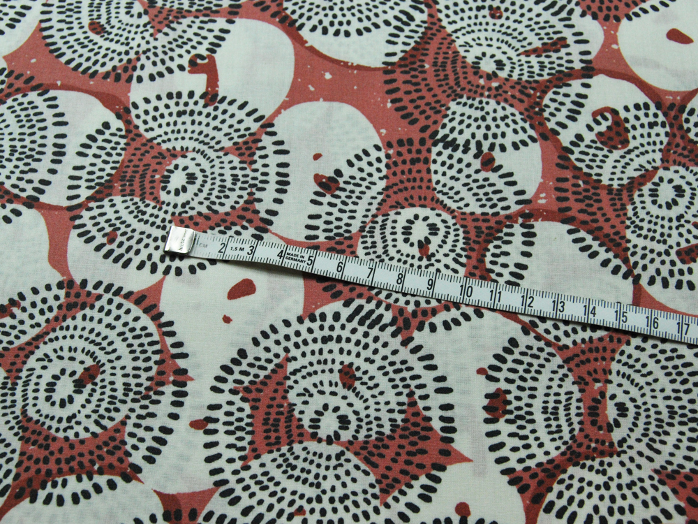 Beschichtete Baumwolle - Graphisches Muster auf Rost 50 x 145cm 2
