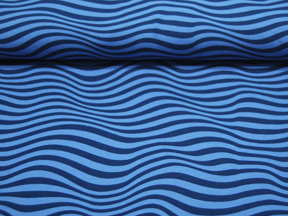 French Terry - Polly Waves - gewölbte Streifen - 0.5 Meter