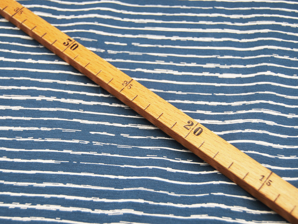 Jersey - Streifen in Jeansblau / Jeans - Weiß - 0.5 Meter 3