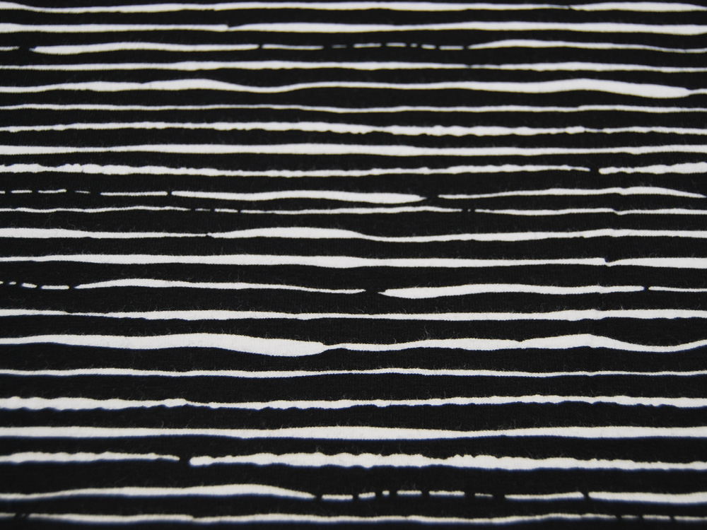 Jersey - BIO - Stripes - Streifen Weiß auf Schwarz - 0,5 Meter 3