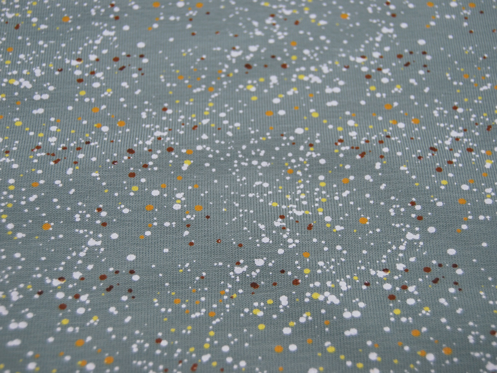 Jersey - Confetti - Farbspritzer auf Dusty Green - 05 Meter 3