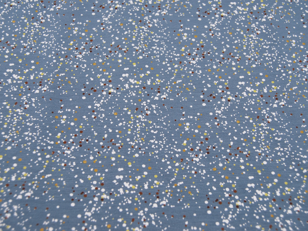 Jersey - Confetti - Farbspritzer auf Dusty Blue - 05 Meter 2