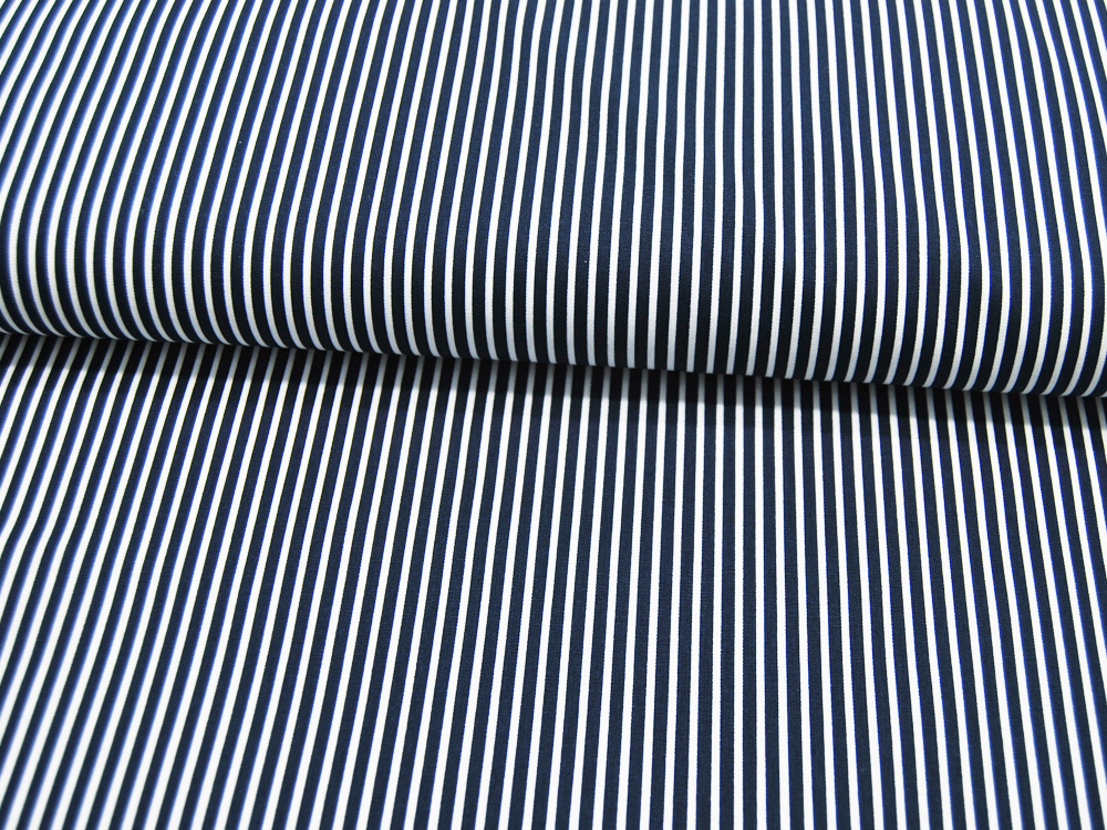 Baumwolle - Stripe -Nachtblau-Weiss gestreift 0,5 meter 3