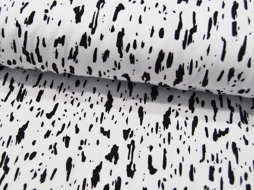 Jersey - Dots and Shapes - Schwarz auf Weiß 0.5 Meter