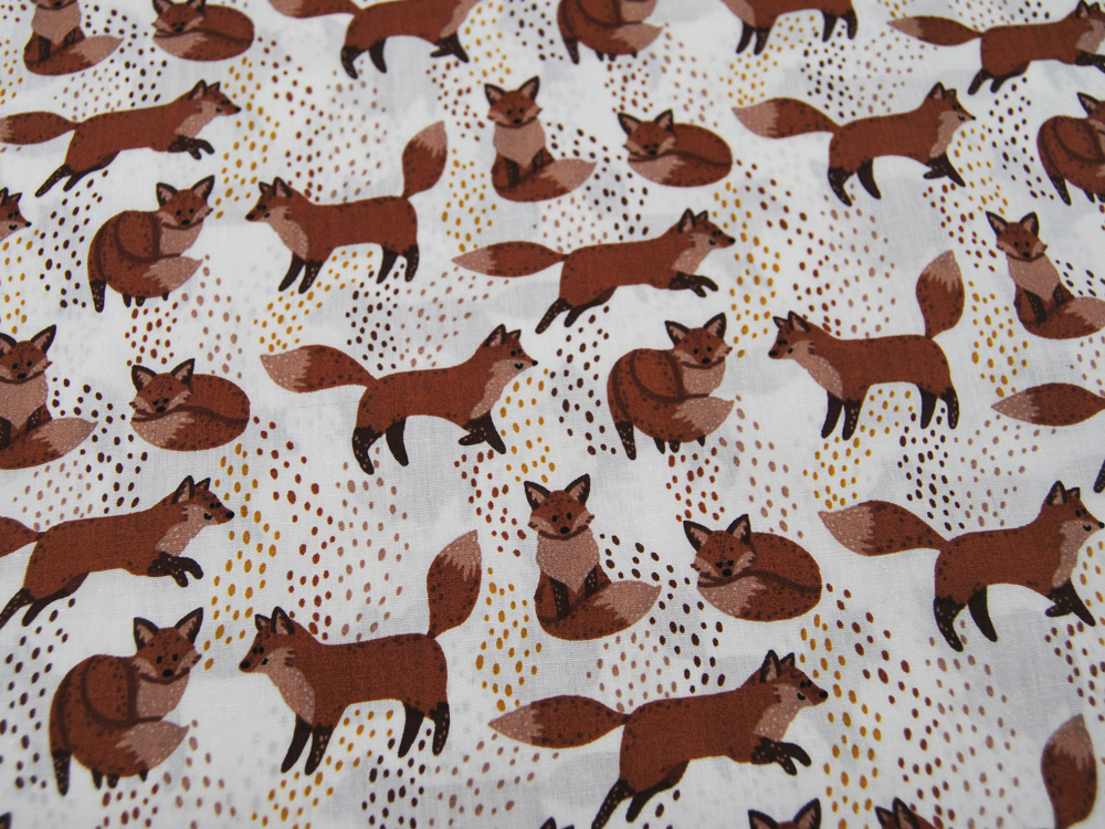 Baumwolle - Snoozy Fabrics - Fuchs - auf Weiß 0,5m 3