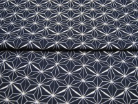 Beschichtete Baumwolle - ABSTRACT - Graphisches Muster auf Dunkelblau / Navy 0,5 m