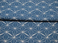 Beschichtete Baumwolle - ABSTRACT - Graphisches Muster auf Jeansblau 0,5 m
