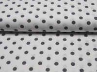 Graue Dots auf Weiß - Baumwolle 0,5 m 2