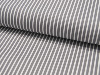 Baumwolle - Stripe - Grau-Weiss gestreift 0,5 meter