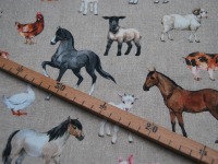 Dekostoff - Canvas Digital - Farm Animals auf Leinen Look 0,5m 3