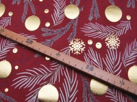 Jersey - Weihnachtliche Motive - auf Dunkelrot - FOIL - 0,5 Meter 4
