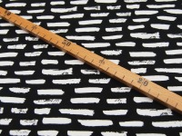 Jersey - GOTS - GRAPHIC - Weiße Striche auf Schwarz - 0,5 Meter 2