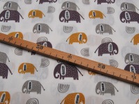 Baumwolle - Snoozy Fabrics - Elephants - Elefanten in Ocker-Braun 0,5m 3