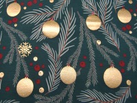 Jersey - Weihnachtliche Motive - auf Dunkelgrün - FOIL - 0,5 Meter 3