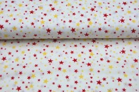 Helle Baumwolle mit gelb-roten Sternen 0.5 Meter 3