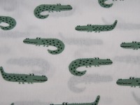 Baumwolle - Alligator - Krokodile auf Weiß - 0.5 Meter