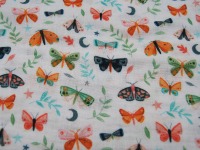 Musselin/Double Gauze - Butterflies - Schmetterlinge auf Weiß 0,5 m 3