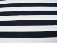 Baumwolle - Stripe - Breite Streifen Dunkelblau-Weiss 0,5 meter 2