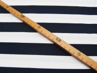 Baumwolle - Stripe - Breite Streifen Dunkelblau-Weiss 0,5 meter 3