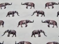 REST Jersey - Elefanten auf Creme - Digitaldruck - 0.55 Meter 3