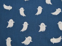 Baumwolle - Sweet Ghost - Gespenstige Baumwolle mit Geistern auf Blau 0,5 m 4