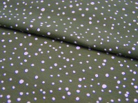 JERSEY - Dots - Weiß auf Army / Olive / Grün - Punkte - 0,5m