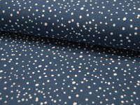 JERSEY - Dots - Weiß auf Dusty Blue / Jeans Blau - Punkte - 0,5m